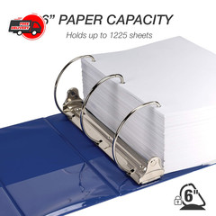 Samsill Durable 6 inch 3 Ring Binder Made in USA Locking D Ring FSC 100% Recy…