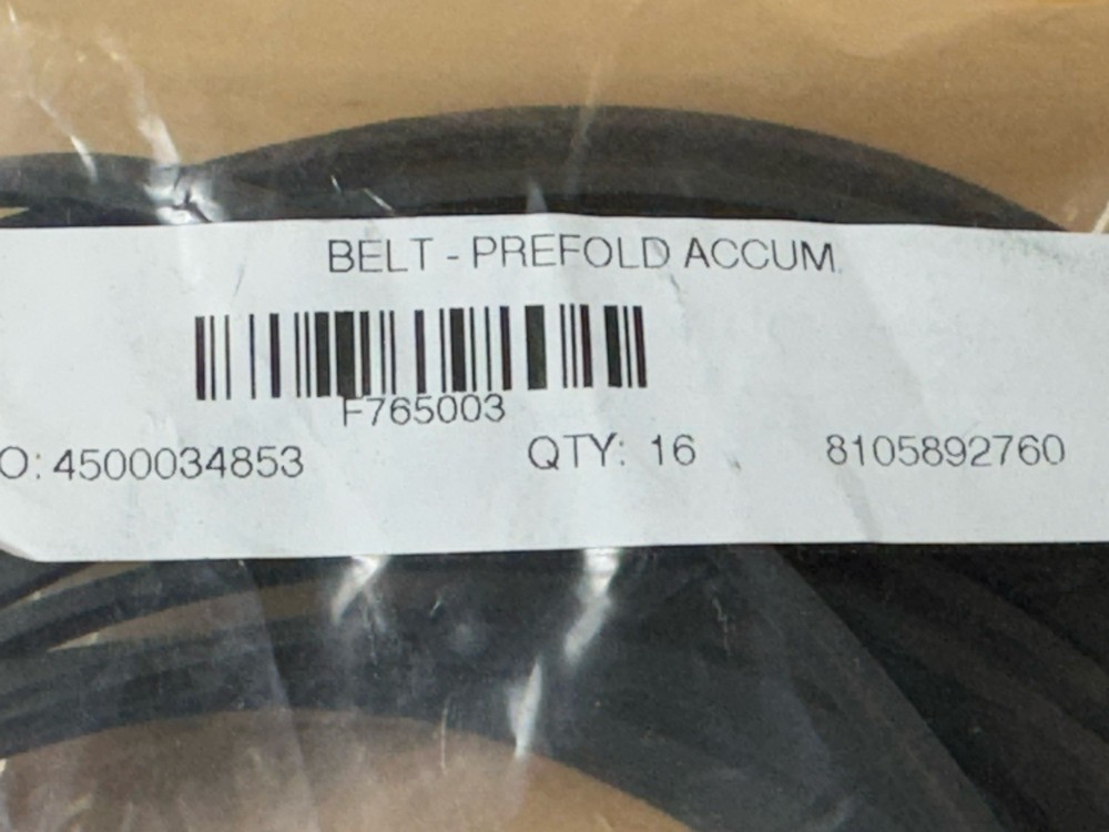F765003 PreFold Accumulator Belt DI900 / DI950 Pitney Bowes New
