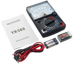 YX-360TRB Analog Multimeter with Leads, DC & AC Voltage, DC Current, Resistance