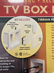 Arlington TVBR505K 2-Gang Recessed Power & Low Voltage TV Box Kit White