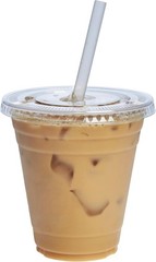 Clear Plastic Cups with Flat Lids [12 oz – 50 Count] – Disposable Iced Coffee
