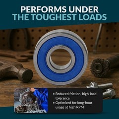 PGN 10 Pack 6204-2RS Bearing – Lubricated Chrome Steel Sealed Ball Bearing – …