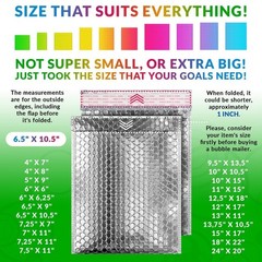 250 Metallic Bubble Mailers 6.5×10.5 DVD Size Silver Padded Envelopes