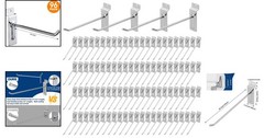 Polmart 10 Inch Heavy Duty Slatwall Panel Hooks Silver 96 Pack