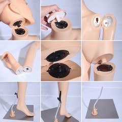 Black spray painted plastic fullbody female w. removable head,hands + metal base