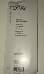 NEW FORAY Ballpoint Pens, 1.0 mm, Gray/White Barrel/Black Ink 3Pk SHIPS N 24HRS