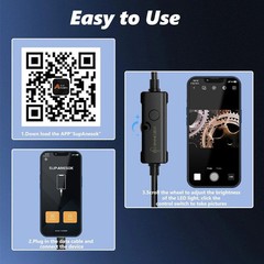 1920P 5M Endoscope Camera with Light,HD Borescope Camera for iOS Android, 8 LEDs