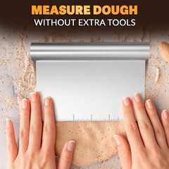 Bench Scraper Kitchen – Multipurpose Pastry 5.9″L x 4.53″W, Silver