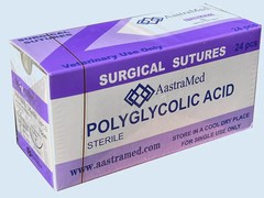 2/0 PGA Suture 24/Box Polyglycolic Acid Veterinary Surgical Dental, R-cutt 30mm