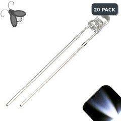 20 x LED 3mm Cool Clear White Breathing Fading Super Bright Pulse Firefly Light