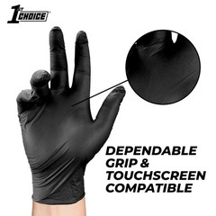 100 PCS XL Black Nitrile Gloves, Disposable Latex Free Exam Grade Black Gloves