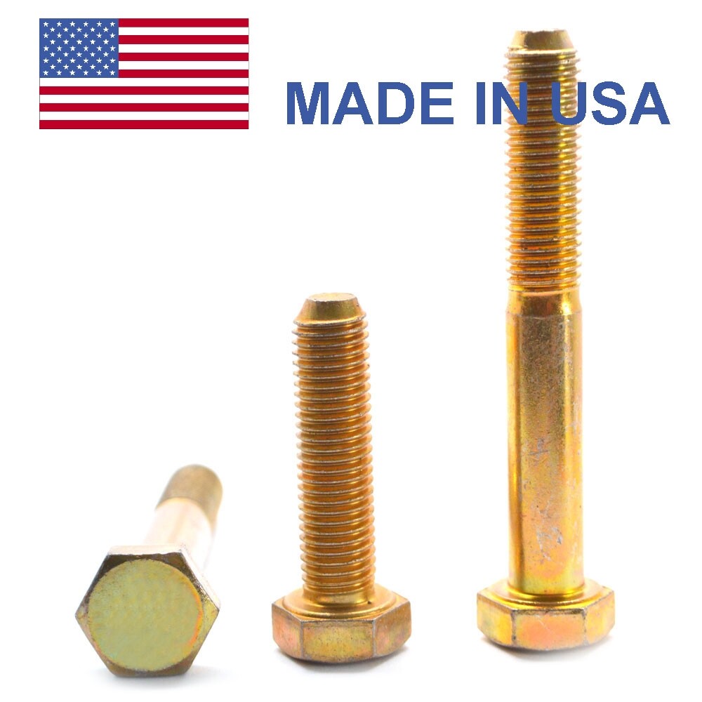 7/16″-14 x 2 3/4″ (PT) Coarse Grade 8 Hex Cap Screw (Bolt) – USA Yel Zinc