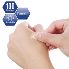 MED PRIDE 100-Pack 7/8in Sterile Small Round Clear Bandages for 0.87 Inch