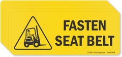 5 PCS Adhesive Vinyl Label Legend Fasten Seat Belt Graphic Black Yellow 2×5 Inch
