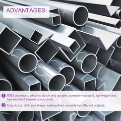 2-Pack 6063 Aluminum Tubing 22mm OD x 20mm ID for Versatile DIY Projects