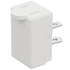 1PC NEMA 1-15P to 1-15R Polarized 2-Prong Right Angle AC Adapter White