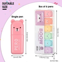 120 Pcs Cute Mini Bear Highlighter Pens Kawaii Highlighter Set Back to School…