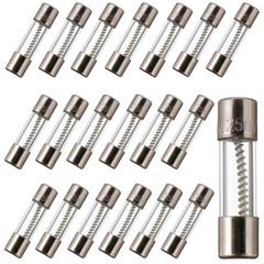 Pack of 20 T0.5AL250V 5X20Mm 0.5A 250V Slow Blow Fuses 0.5 Amp 250 Volt