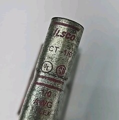 LOT OF 3-ILSCO CT-1/0 AWG Flex COPPER COMPRESSION PINK DIE 42, 1.875″ Long