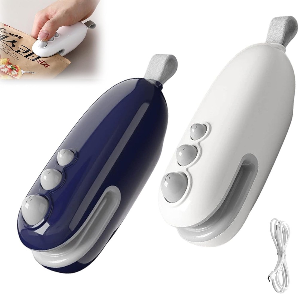 Mini Bag Sealer with Cutter and Magnet,Vacuum Sealer Bags for Food,Bag Resealer,