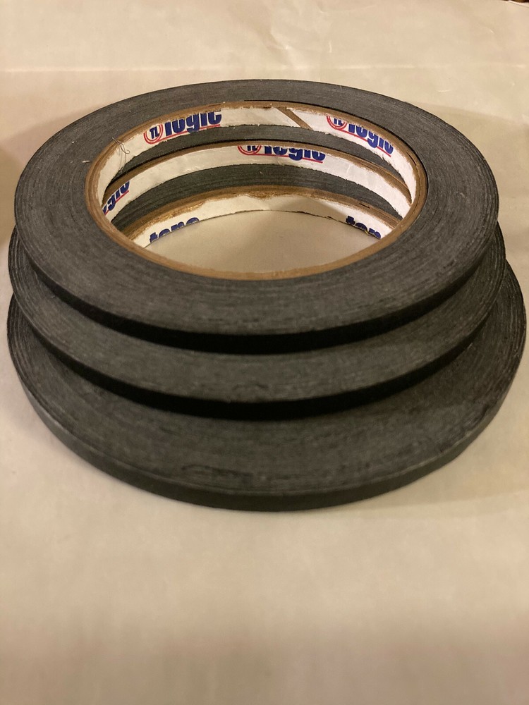 Tape Logic Masking Tape~ 4.9 Mil 1/4″ x 60 yds~Black #T931003B~3 pack