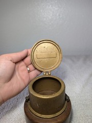 Antique Brass Neptune Meter Co. Trident Water Meter NEW YORK On Wood Base