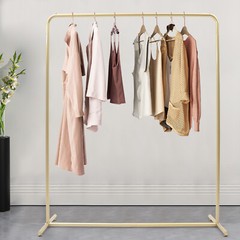 Golden Vintage Clothing Storage Shelf Garment Rack Clothes Hanger Industrial