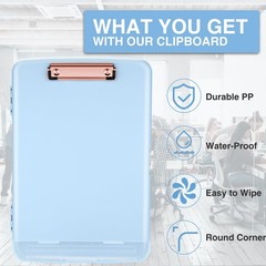 Plastic Clipboards With Storage High Capacity 8.5×11 In Letter A4 Pen Holder