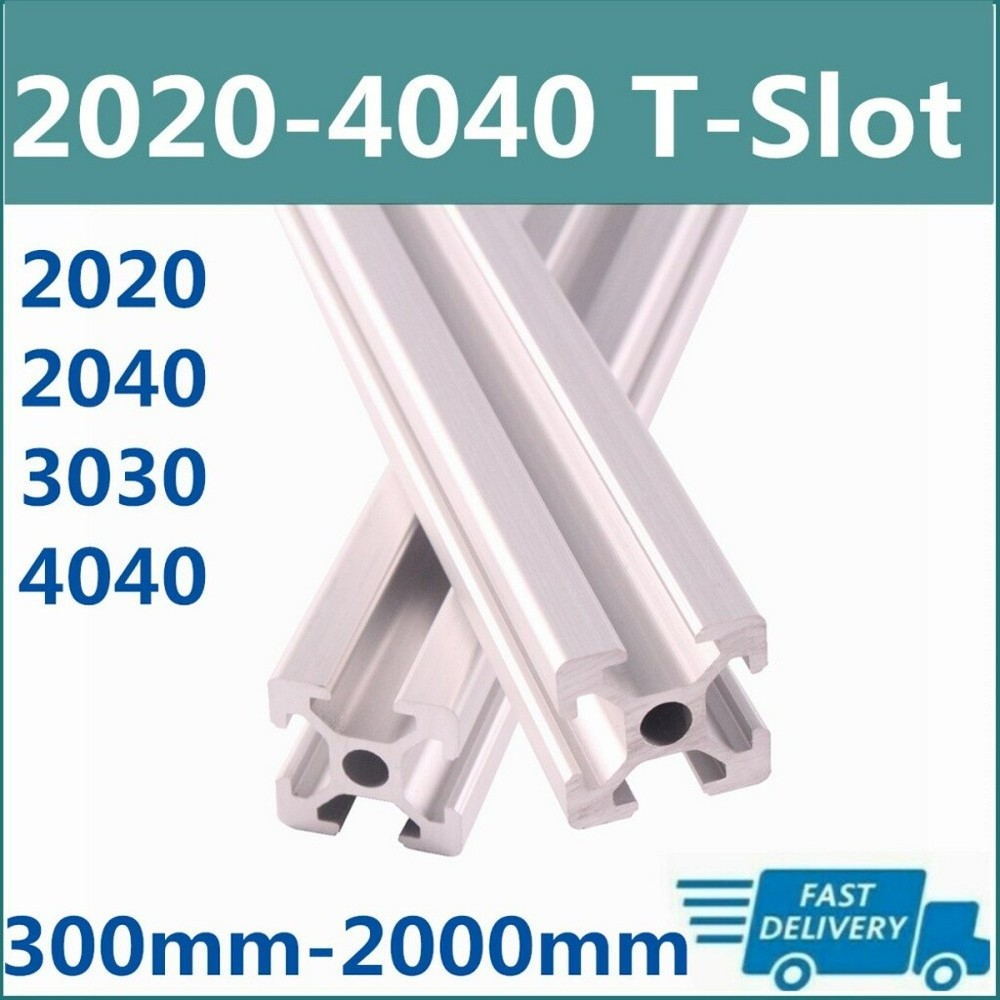 2Pcs T-Slot Aluminum profile 300mm~2000mm 2020 3030 4040 2040 Extrusion Anodized
