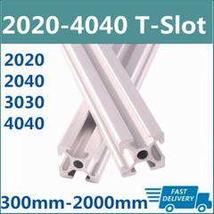 2Pcs T-Slot Aluminum profile 300mm~2000mm 2020 3030 4040 2040 Extrusion Anodized