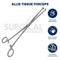 Set Of 2 Pcs Allis Tissue Forceps Clamps 5×6 Teeth 7″+10″ Surgical German Grade