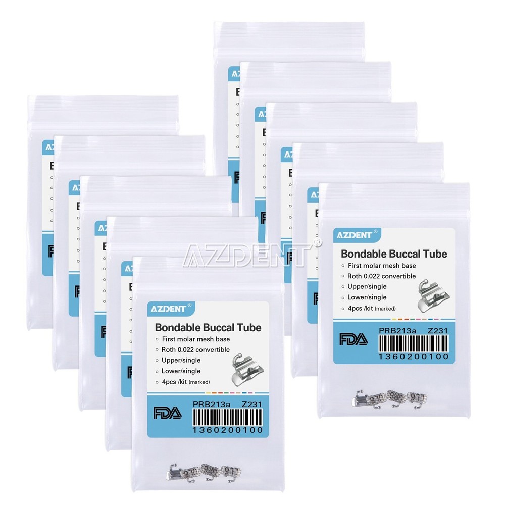 10bag Dental Orthodontic Bondable Buccal Tubes Roth 0.022 1st Molar Convertible