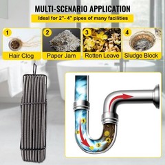 Drain Cleaning Cable 100 Feet x 12 Inch Solid Core Cable Sewer Cable Drain