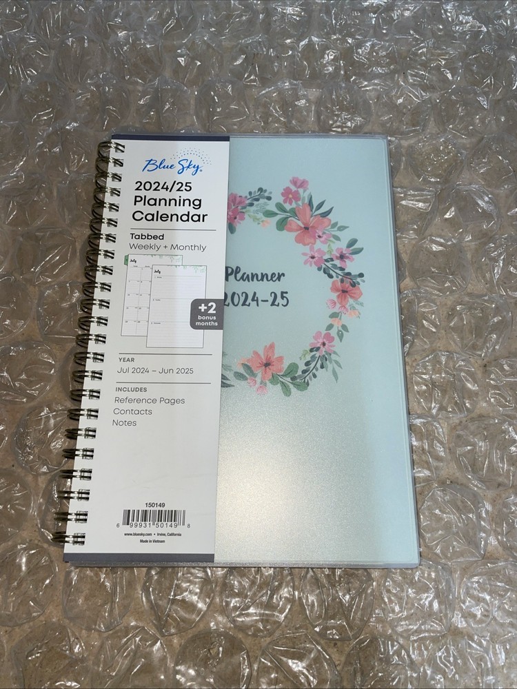 Blue Sky 2024 Weekly and Monthly Planner January – December 8.5″ x 11″