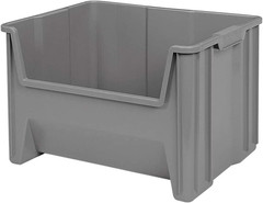 Heavy Duty Stackable Open Front Storage Bins – Gray & Blue Options