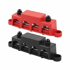 12V 250A Bus Bar Power Distribution Block 4 x 3/8″ Studs Battery Terminal Block