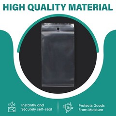 HANG HOLE HEAVY DUTY 2 Mil Clear Zip Seal Bags Reclosable Top Lock Plastic
