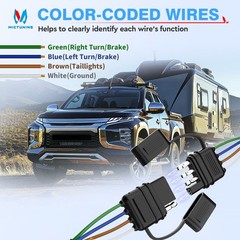 7 Pin RV Trailer Plug 7 Way Round Blade Connector Towing Wiring Adapter Socket