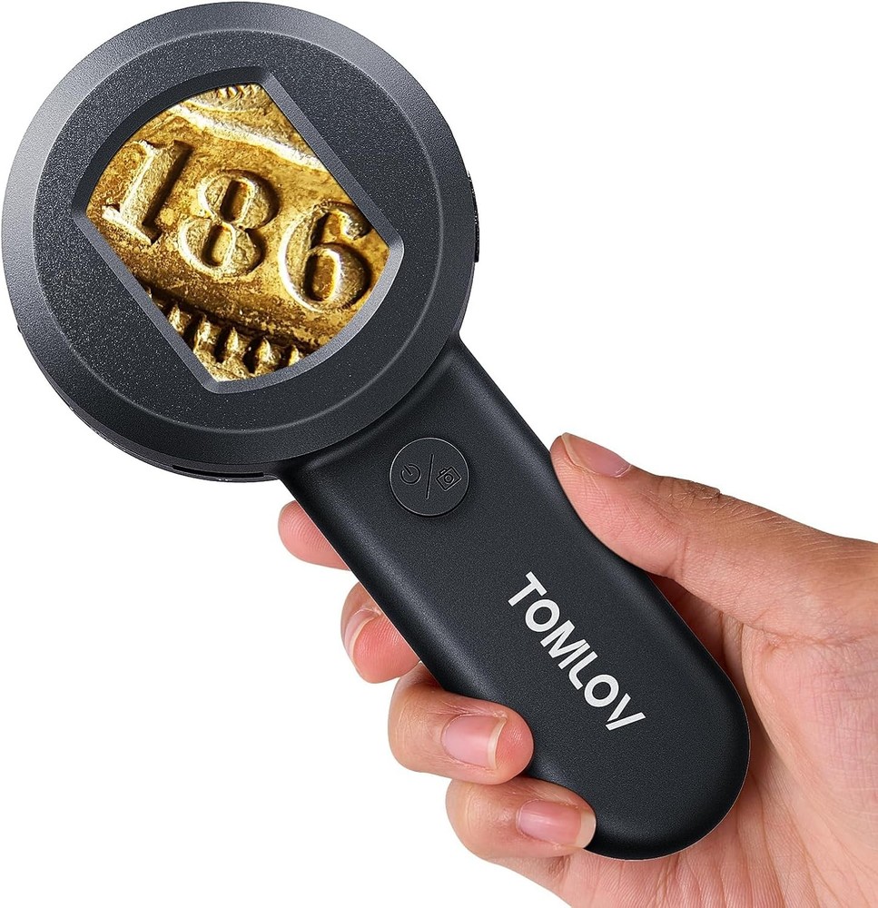 TOMLOV P10 Coin Microscope Jewelers Loupe with Screen 100X Magnifying Glass