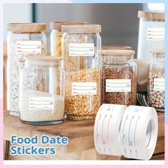 Large Quantity Food Labels – 8 Rolls, 4000 Pieces, 1×2 Inch