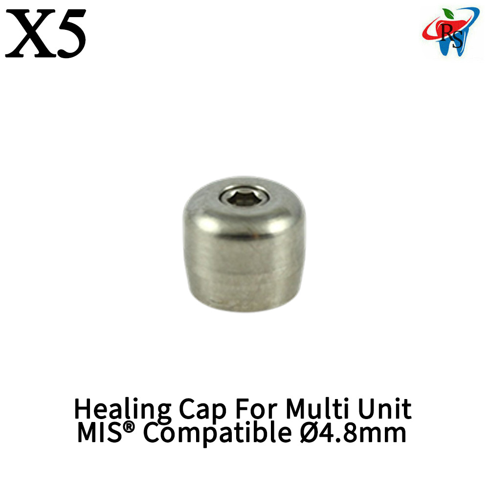 5pcs Dental Titanium Cover Cap Ø4.8mm MIS® Compatible Multi Unit Healing Cap