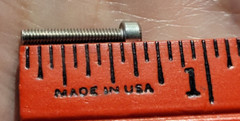 6 thumb screws bolts, metal, hex drive, 2 mm metric, 16-17 mm long