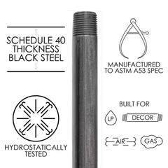 3/4 In. X 4 Ft. Black Steel Sch. 40 Cut Pipe