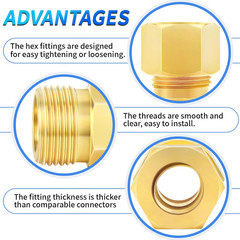 Brass Compression Tube Fitting, 5/16″ OD X 5/16″ OD Compression Union Connector(