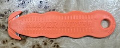 Lot of 5 KLEVER Safety Cutter 4 5/8” Lg Contoured Handle Textured Steel Orange
