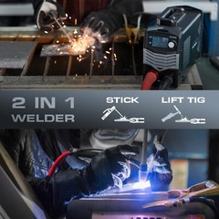 200A 110V/220V Stick Welder, MMA/ARC/Lift TIG Welding Machine with LCD Display