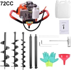 72CC Post Hole Digger with 4″ 8″ 12″ Auger, Powerful Gas Engine for Digging