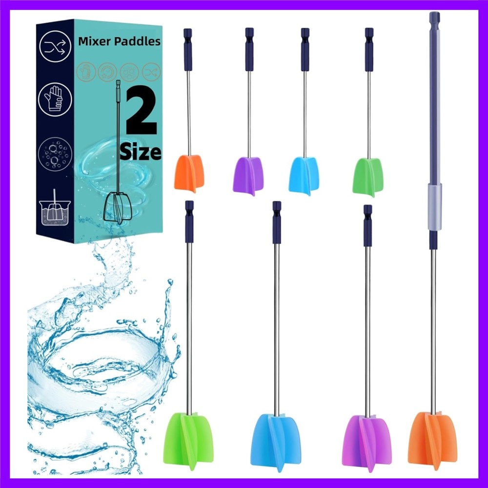 4+4 Pcs Resin Mixer Paddles for Resin Drill Epoxy Mixer Attachment Paint Stirrer