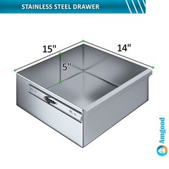 15 in. x 14 in. x 5 in. Stainless Steel Table Drawer