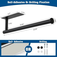 theaoo Paper Towel Holder – Under Cabinet Paper Towel Holder MATTE BLACK